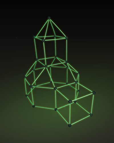 TYTAN TILES GLOW IN THE DARK FORT 130-PIECE BUILDING SET - GREEN - Like New