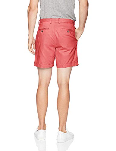 AMAZON ESSENTIALS MEN'S SLIM-FIT 7" CHINO SHORT MEN, SIZE 32, RASPBERRY RED - Brand New