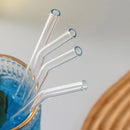 5PCS GLASS STRAWS WITH CLEANING BRUSH – REUSABLE HEAT RESISTANT DRINKWARE SET - Brand New