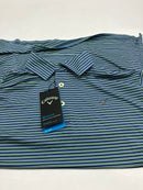 CALLAWAY MEN'S SURPRISE POLO - SIZE: MEN S - GREEN AND BLUE STRIPES - Brand New