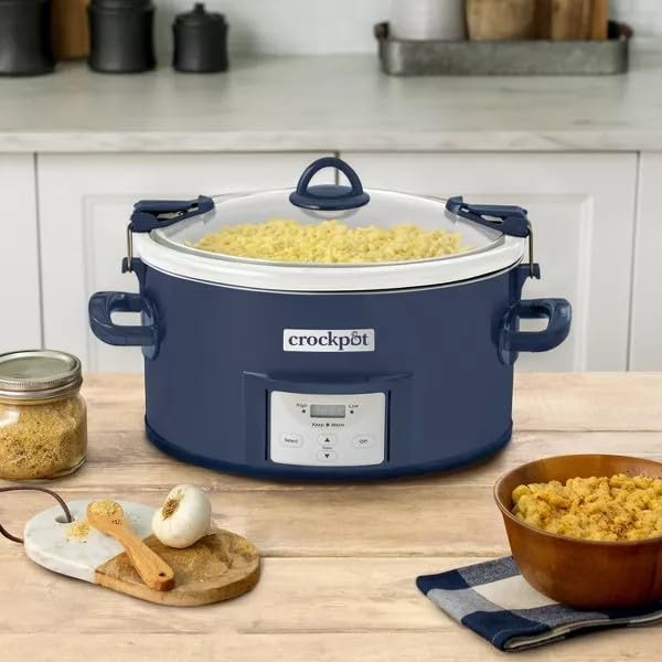 CROCK-POT 7QT SLOW COOKER LOCKING LID DISHWASHER-SAFE PARTS - POSEIDON BLUE - Like New