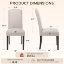 Upholstered Dining Chair Modern Stylish Kitchen Diner Fabric Set of 2 - Brand New