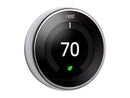 GOOGLE NEST - LEARNING THERMOSTAT - 2ND GENERATION - STAINLESS-STEEL - Like New