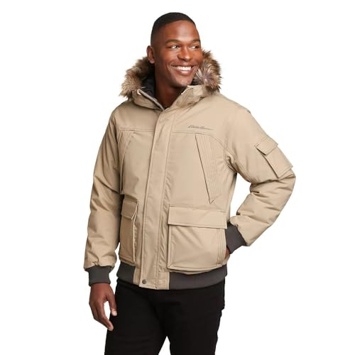 EDDIE BAUER MEN SUPERIOR DOWN WATERPROOF BOMBER JACKET LIGHT KHAKI MEN'S L - Brand New