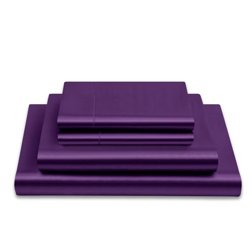 VONTY SATIN SHEETS QUEEN BED SHEETS 1 DEEP POCKET FITTED 1 FLAT 2 PILLOW CASES - Brand New