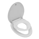 GarveeTech Elongated Toilet Seat with Built-in Toddler Seat & Slow Close, White - Like New