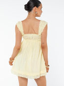 PRINCESS POLLY CARLITA MINI DRESS - SIZE: WOMEN 8 - YELLOW - Brand New