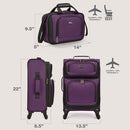 US Traveler Lightweight Rolling 20" Carry On Luggage Softside Suitcase Purple - Brand New