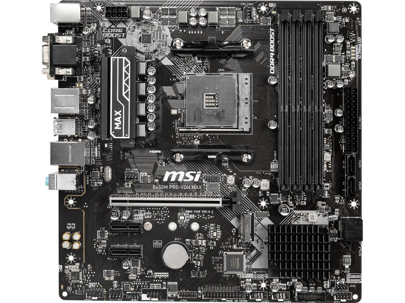 MSI B450M PRO-VDH MAX AM4 AMD B450 USB3.2 Micro-ATX Motherboard