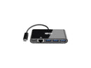 Tripp Lite USB-C to Ethernet Adapter with 3x USB-A, Gigabit, Thunderbolt 3—PD