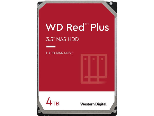 WD Red Plus 4TB NAS Hard Disk Drive - 5400 RPM Class SATA 6Gb/s, CMR, 128MB
