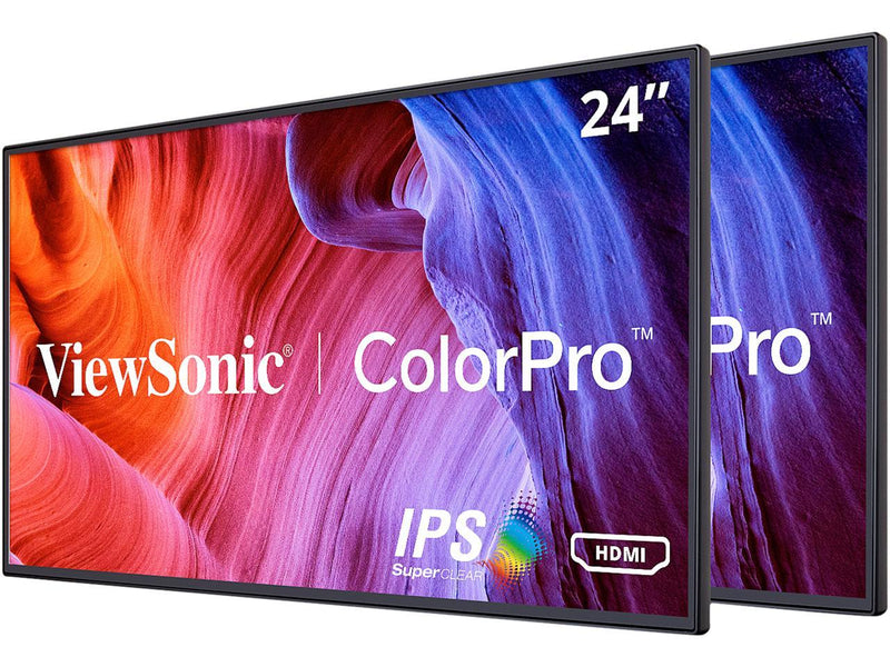 ViewSonic VP2468_H2 24 Inch Premium Dual Pack Head-Only IPS 1080p Monitors with