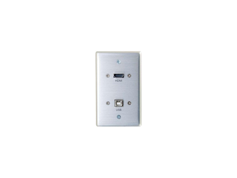C2G/Cables to Go 39874 HDMI and USB Pass Through Single Gang Wall Plate, Brushed