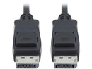 Tripp Lite DisplayPort 1.4 Cable with Latching Connectors 8K M/M Black 6 ft.