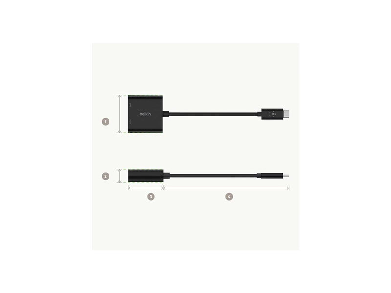 Belkin USB-C to HDMI Adapter W/ USB-C Charge Adapter, 4K UHD Video Passthrough,