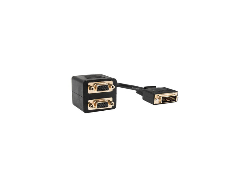 Rocstor 1 ft DVI-I Analog to 2x VGA Video Splitter Cable - M/F
