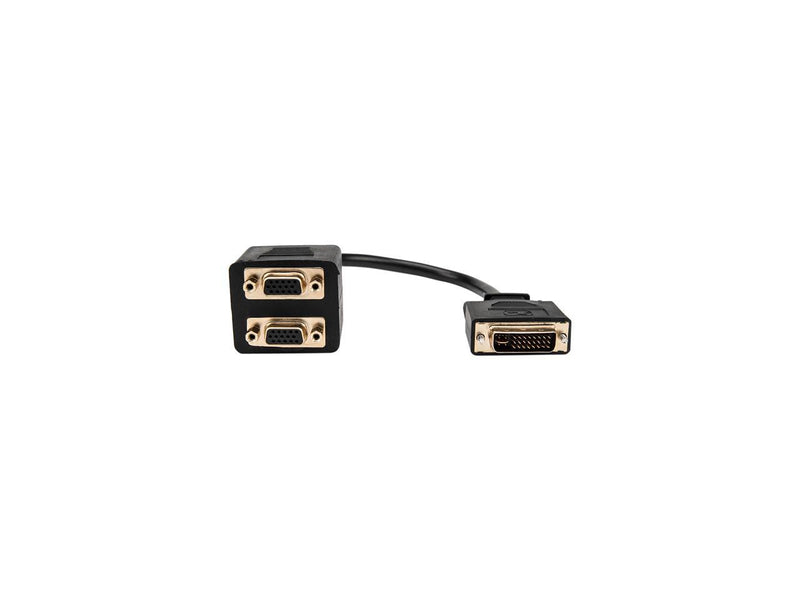 Rocstor 1 ft DVI-I Analog to 2x VGA Video Splitter Cable - M/F