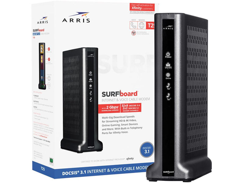 Arris T25 SURFboard® DOCSIS® 3.1 Gigabit Modem for Xfinity Internet & Voice