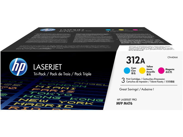 HP 312A - CF440AM - 1 x Yellow,1 x Cyan,1 x Magenta - Toner cartridge - For