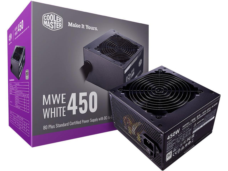 Cooler Master MWE White 450 80+ White 450W PSU with HDB Silent 120mm Fan