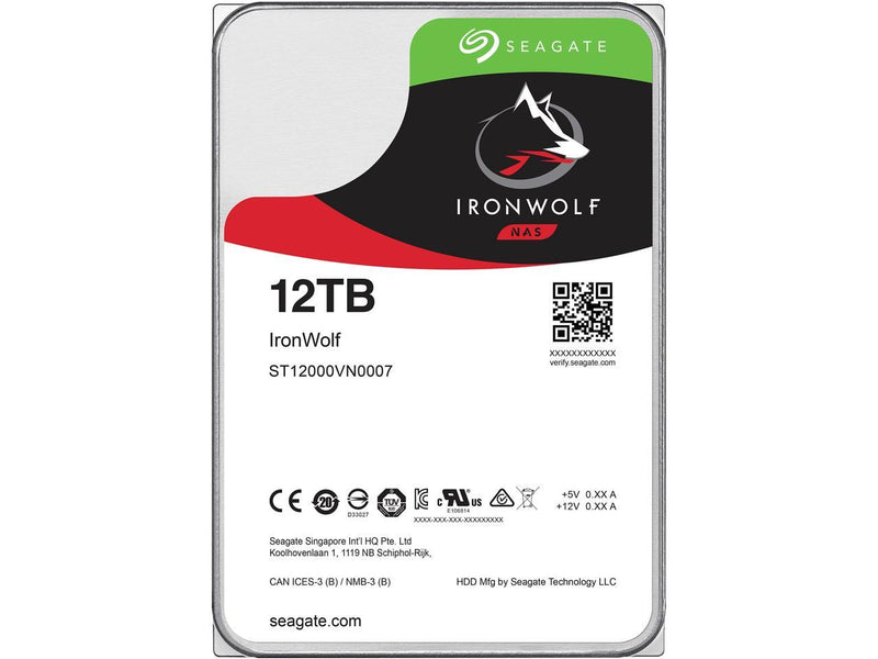 Seagate IronWolf ST12000VN0008 12 TB Hard Drive - SATA 600-3.5" Drive