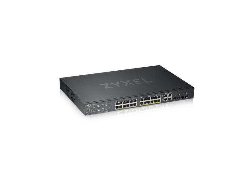 ZyXEL 24-Port Gigabit Smart Nebula Cloud Managed PoE Switch, 24 PoE+ Ports at