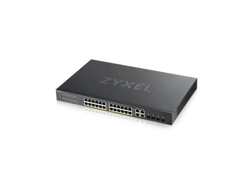 ZyXEL 24-Port Gigabit Smart Nebula Cloud Managed PoE Switch, 24 PoE+ Ports at