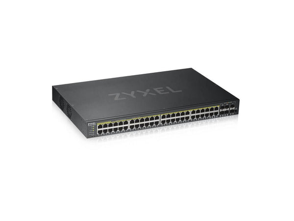 ZyXEL 48-Port Gigabit Smart Nebula Cloud Managed PoE Switch, 48 PoE+ Ports at