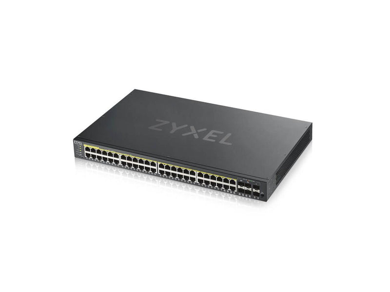 ZyXEL 48-Port Gigabit Smart Nebula Cloud Managed PoE Switch, 48 PoE+ Ports at