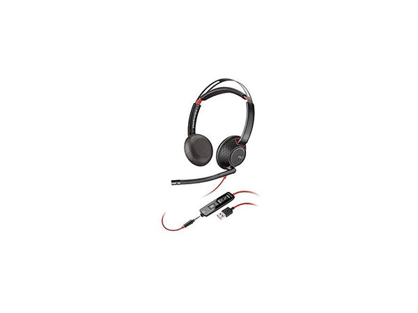 Poly - Blackwire 5220 USB-A Headset (Plantronics) - Wired, Dual Ear (Stereo)