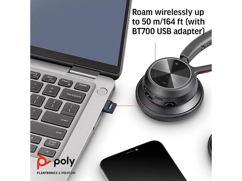 Poly - Voyager 4320 UC Wireless Headset (Plantronics) - Headphones with Boom Mic