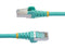 StarTech 5ft CAT6a Ethernet Cable Aqua Low Smoke Zero Halogen LSZH 10 GbE 100W