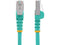 StarTech 2ft CAT6a Ethernet Cable Aqua Low Smoke Zero Halogen LSZH 10 GbE 100W