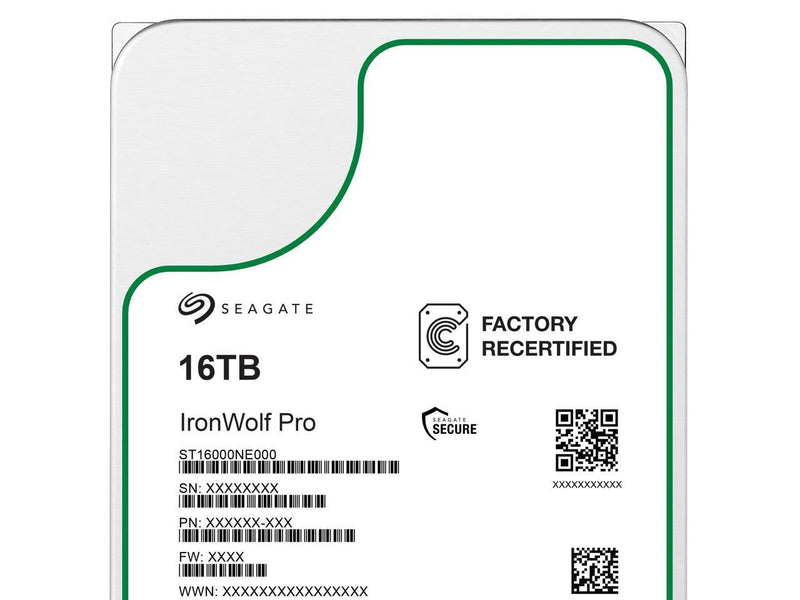 Seagate IronWolf Pro ST16000NE000 16TB 7200 RPM 256MB Cache SATA 6.0Gb/s CMR 3.5