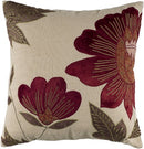 Rizzy Home | Poly Fill Decorative Pillow | 18"x18" Red/Neutral/Green Floral - Brand New