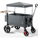 EVER ADVANCED SIDE-UNZIP STROLLER WAGON 2 KIDS 2-IN-1 BENCH MODE - GRAY - Like New