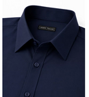 JAMES TAILOR SHORT SLEEVE DRESS SHIRT - SIZE: MEN S - NAVY - Brand New