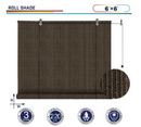 WINDSCREEN4LESS OUTDOOR SHADE BLINDS PATIO ROLL UP, 6X6- BROWN - Like New