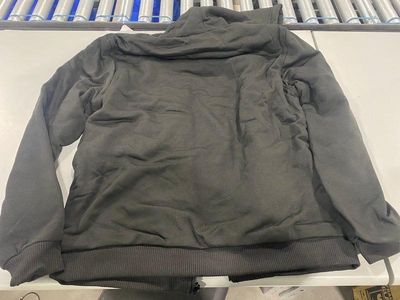 EURO JOY MEN'S SWEATER WITH FULL ZIP INLINED FUR - SIZE: MEN 2XL - BLACK - Brand New