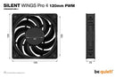 BE QUIET! SILENT WINGS PRO 4 120MM PWM 3000 RPM FAN 4-PIN BL098 - BLACK - Brand New