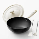 STACKBEAR CARBON STEEL WOK PAN - 11.8 INCH PRE-SEASONED FLAT BOTTOM CHINESE - Like New