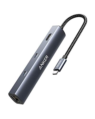 ANKER 6-IN-1 USB C HUB WITH 65W POWER DELIVERY, 4K HDMI, 1GBPS ETHERNET - GRAY - Like New