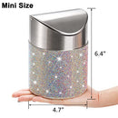 ZOOFOX Countertop Trash Can 1.5L Garbage Bin Swing Lid Stainless Steel - Diamond Like New