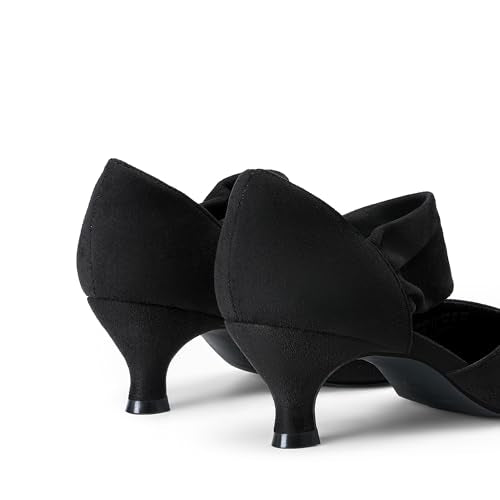 DREAM PAIRS WOMEN'S KITTEN HEELS LOW PUMPS SHOES SIZE: WOMEN 7.5 - BLACK - Like New