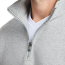SAKS FIFTH AVENUE MEN'S PIQUE QUARTER-ZIP PULLOVER SIZE MEN S HEATHER GRAY - Like New