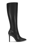 INC Womens Black Cushioned Goring Rajel Pointed Toe Stiletto Zip-Up Dress Boots - Brand New