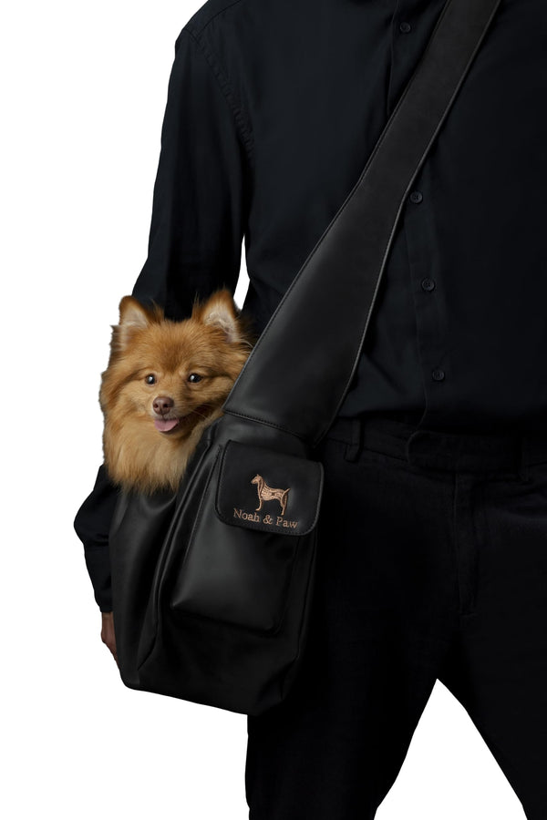NOAH & PAW DOG SLING CARRIER WITH ADJUSTABLE PADDED STRAP - CHARCOAL - Like New