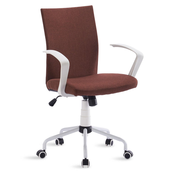 Efomao Modern Desk Office Chair, Breathable Fabric Chair with Armrests COFFEE - Like New