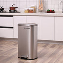 SONGMICS KITCHEN BIN 30L, PEDAL BIN, RUBBISH BIN, SOFT-CLOSE, LTB03NL - SILVER - Like New