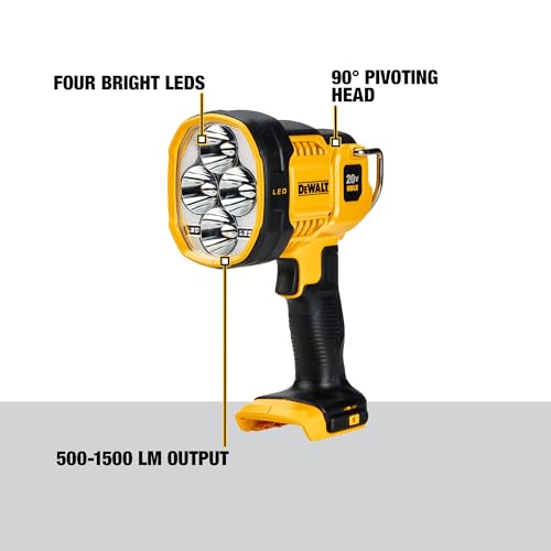 DEWALT 20V MAX LED WORK LIGHT HANDHELD SPOTLIGHT DCL043 - BLACK/YELLOW - Like New